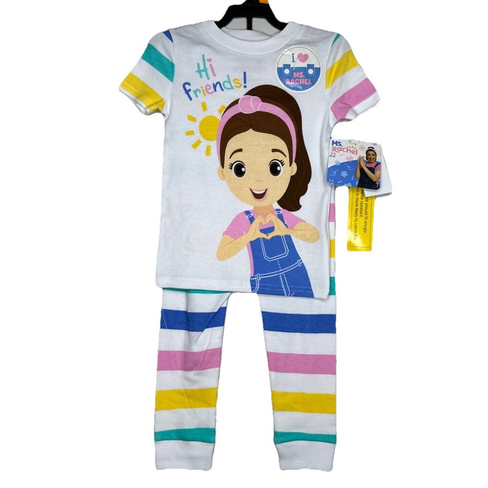 Ms Rachel Toddler Girls 2 piece Short Sleeve Top and Pants Pajama Set Size 3T